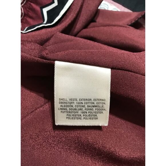 Maeve Moonsong Black Burgundy Cotton Retro Dress Sz 4 - Picture 6 of 7